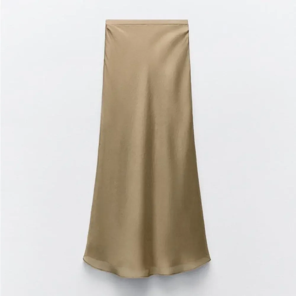 ZARA LAYERED FABRIC MIDI SKIRT